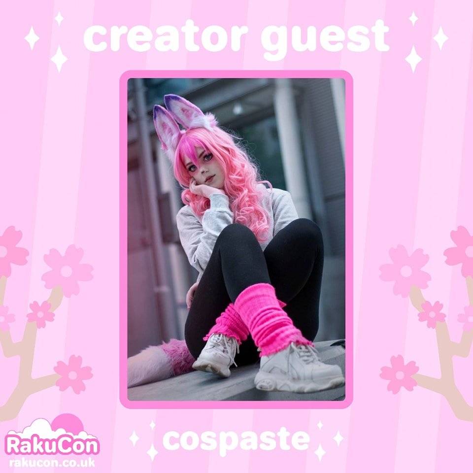 ✨ Creator guest announcement! ✨ 
We're excited to announce that @cospaste will be joining us at RakuCon! 🌸

#convention #animeconvention #ukconvention #comiccon #rakucon