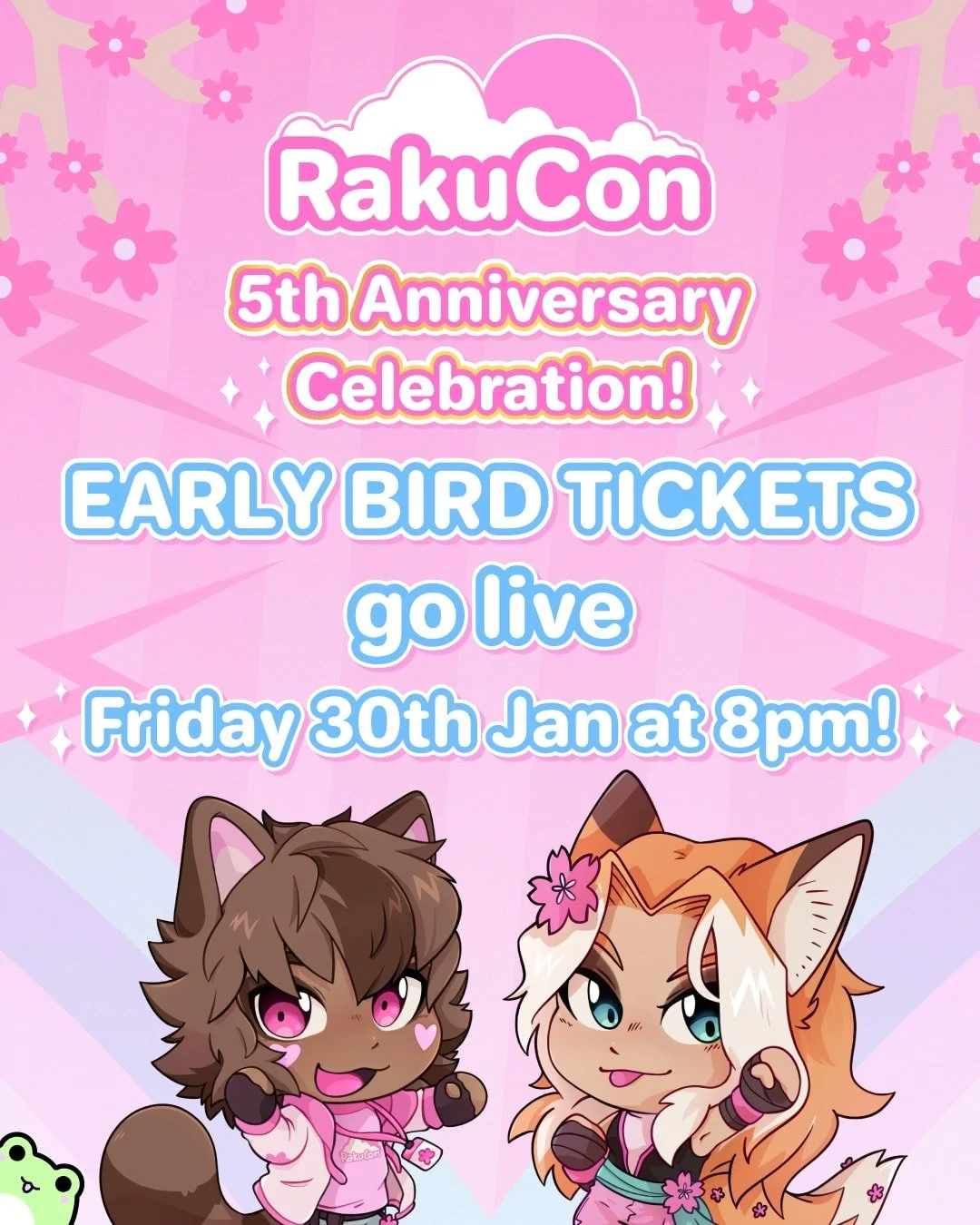 🌸✨ TICKET ANNOUNCEMENT ✨🌸
Limited early bird discounted tickets for RakuCon Manchester 2026 go on sale this Friday 30th January at 8pm! 🎉 Come join us for our 5th anniversary celebration! 🥳

Stay tuned for our first guest announcement coming TOMO