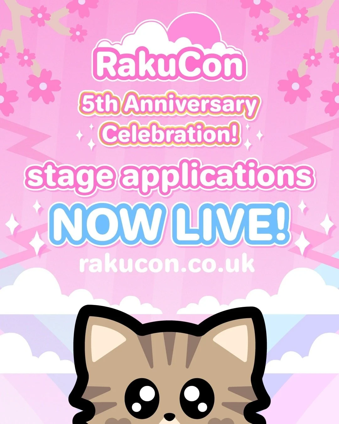 We're excited to announce that stage applications are now open! 🌸🎉 You can find the application forms on our website! Link in bio! ✨

If you have any questions at all then feel free to send us a message or email info@rakuevents.com 🩷

#animeconvet