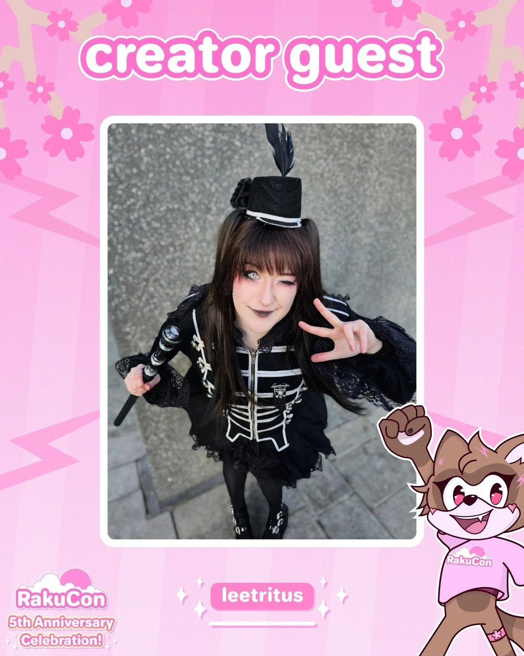 ✨ Creator guest announcement! ✨ 
We're excited to announce that @leetritus will be joining us at RakuCon! 🌸

#convention #animeconvention #ukconvention #comiccon #rakucon