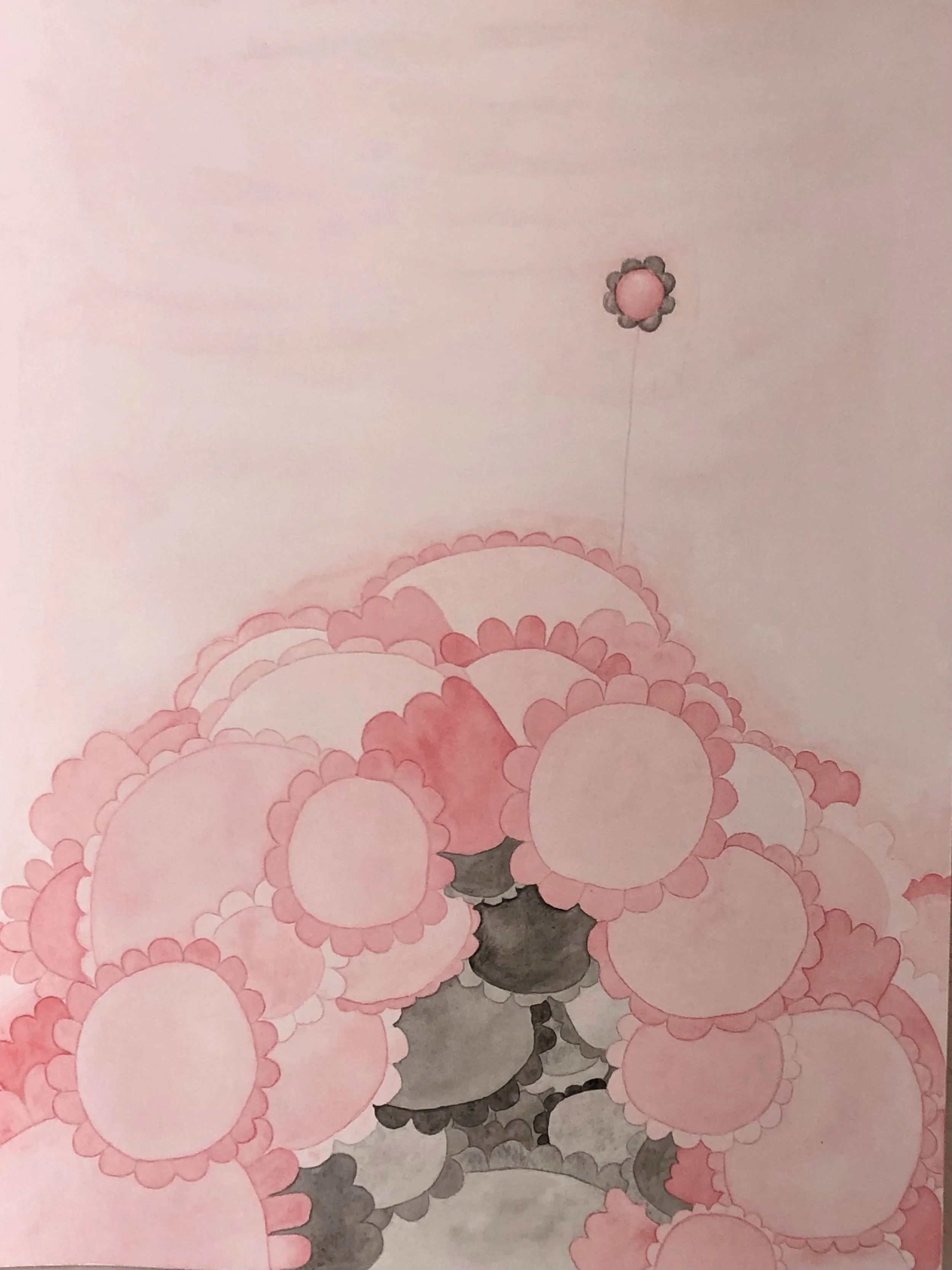 Take Me Down To The Land Of The Dead So I Can Bring Back Something For The Living. Watercolour on 450gsm Paper: 50x65cm. For further information and availability please email: kellyconnorartist@gmail.com