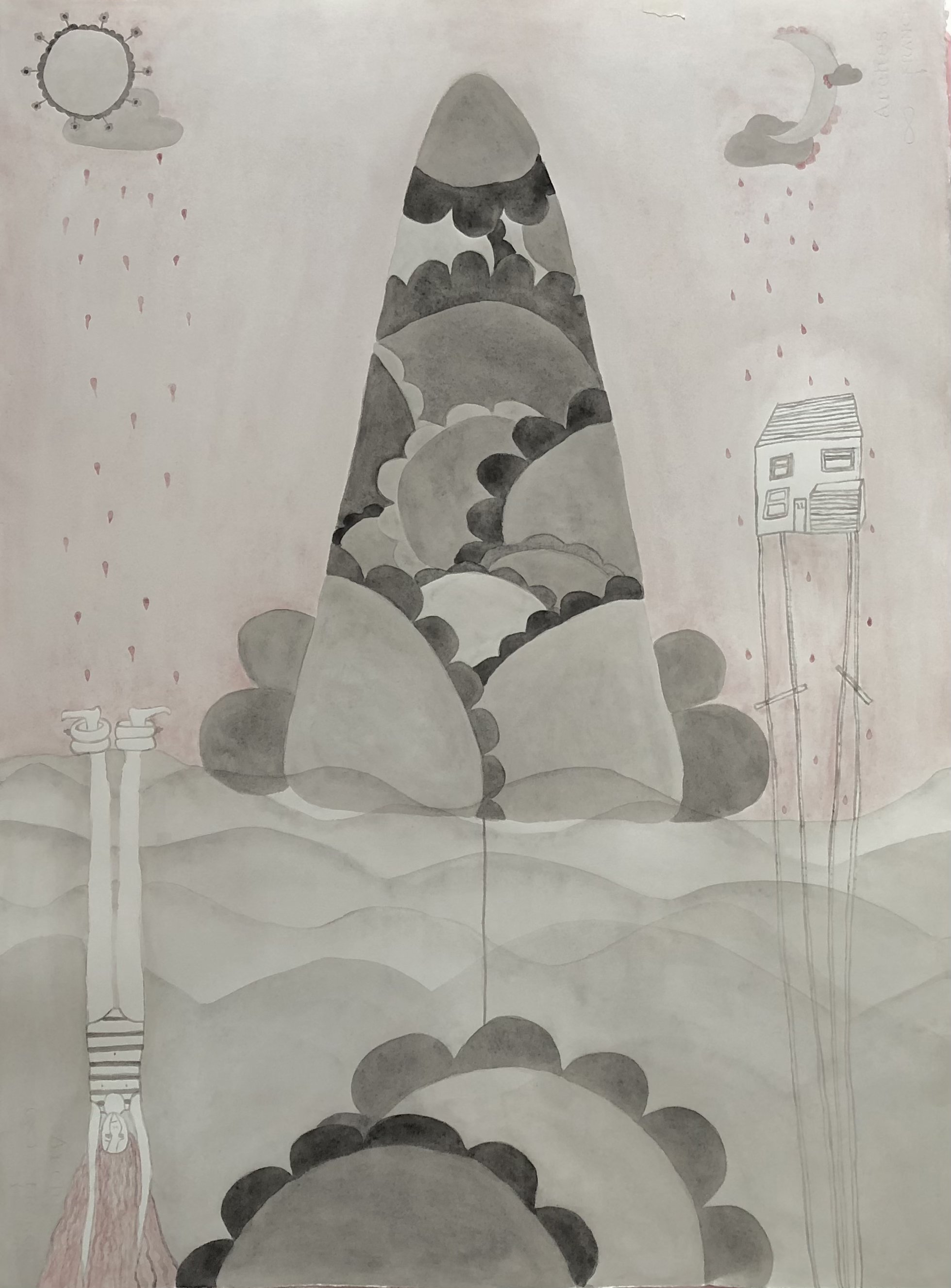 If I Find Balance Will The Water Stop Rising.
Watercolour on Arches 300gsm  22x30in.
For further information and availability please email: kellyconnorartist@gmail.com