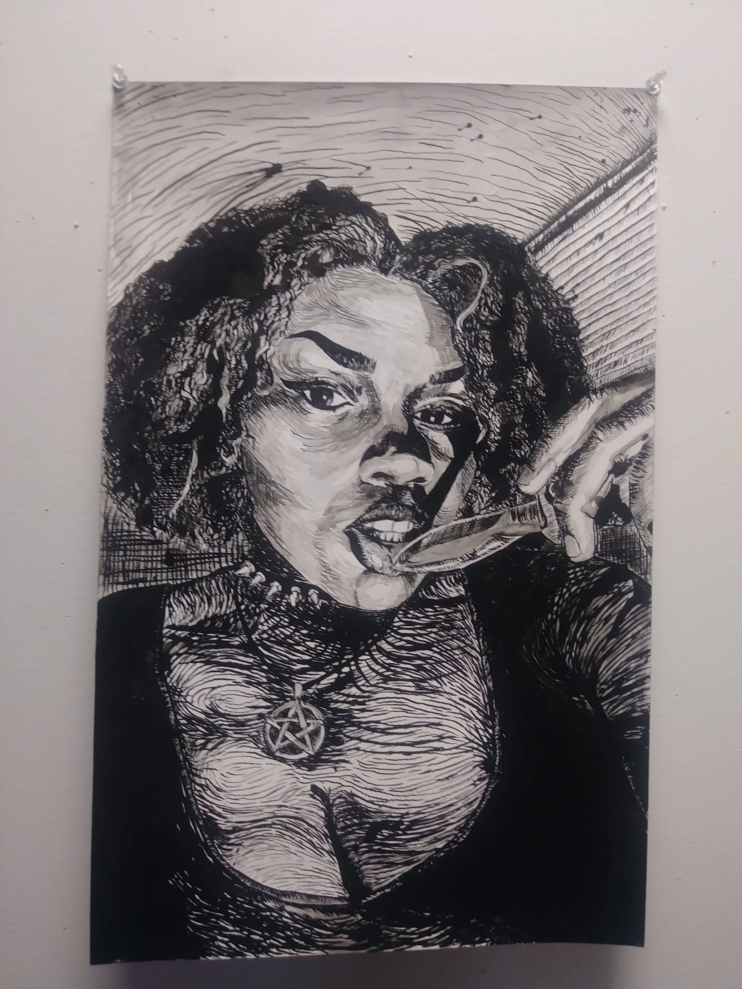 "Keni"

caligraphy ink drawing, 16"x20"