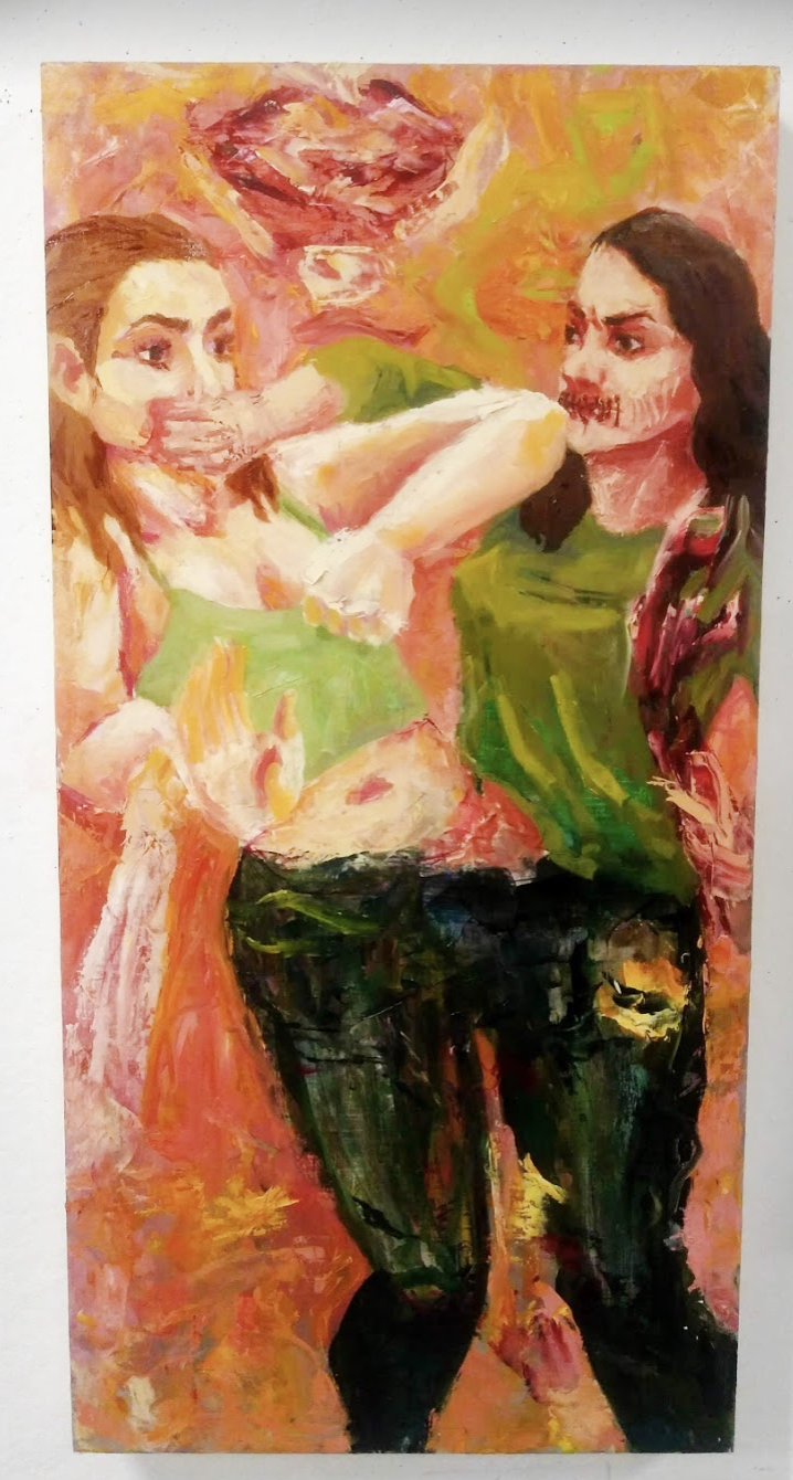 "Stop, You're Embarrassing Me"

oil on wood, 18"x36"

2019