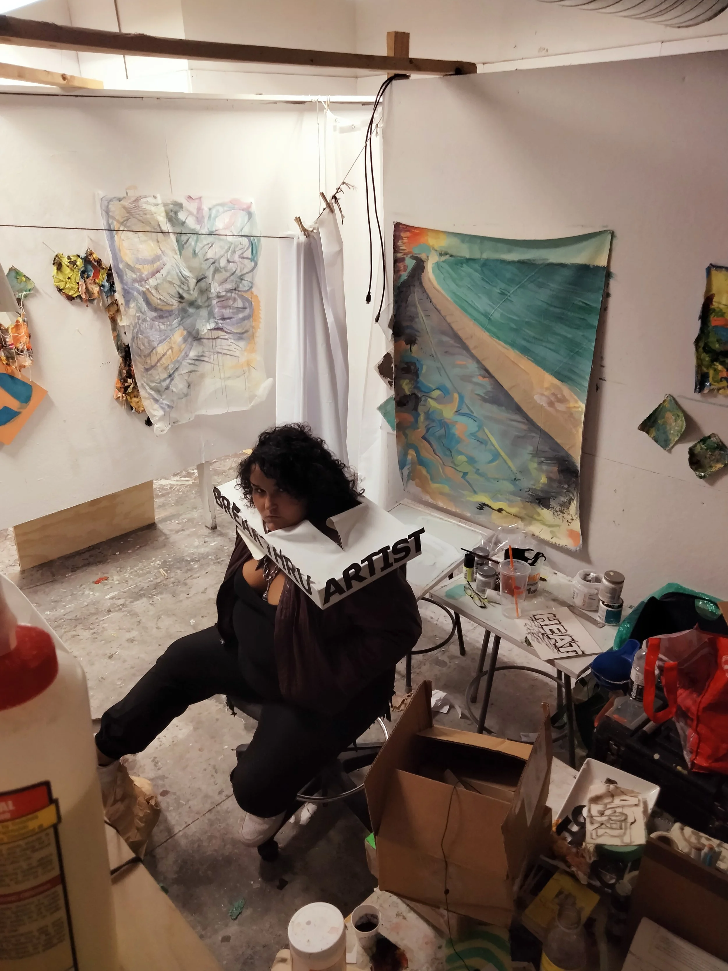 "Breakthru Artist"

a breakthru artist in her studio
Location: senior studio MECA&D