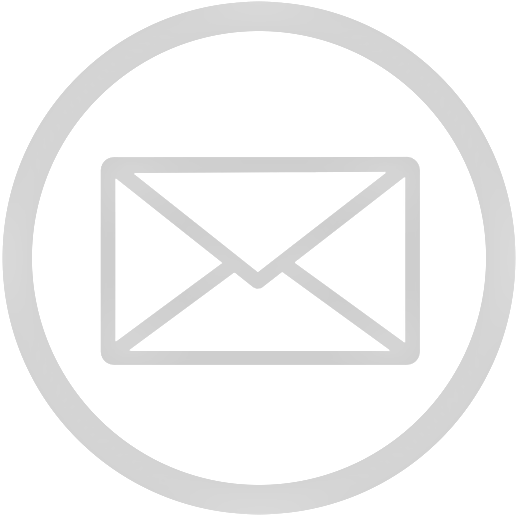 Envelope icon inside a circle on a transparent background