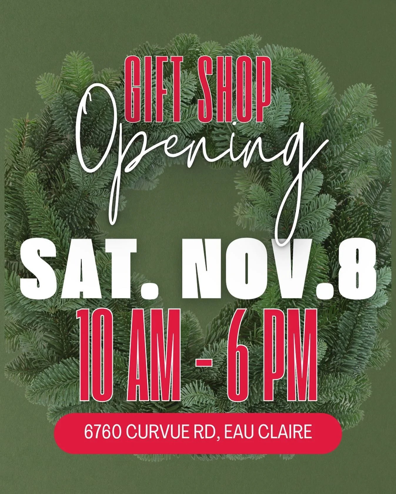 The Gift Shop will be opening Nov. 8th! We will also have wreaths, boughs + porch pots available! If you&rsquo;re interested in garland, we&rsquo;ll have some available Nov. 15th. We&rsquo;d also appreciate any pre-orders.

#curvuegiftshop #curvuetre