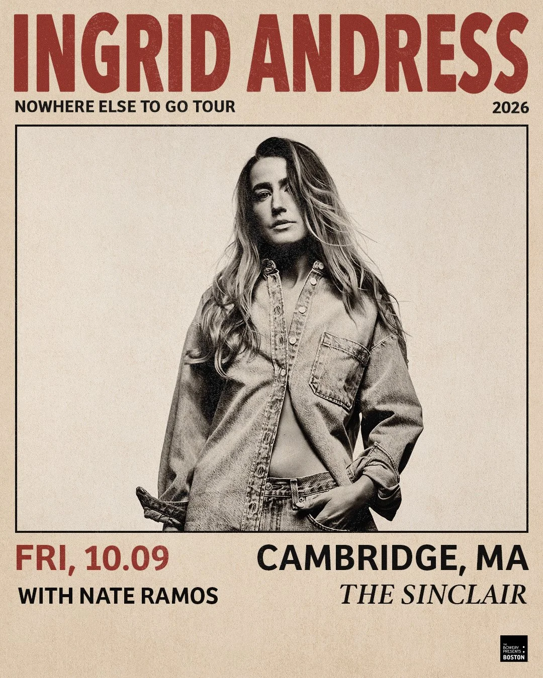 The Sinclair Supporting Ingrid Andress (solo)