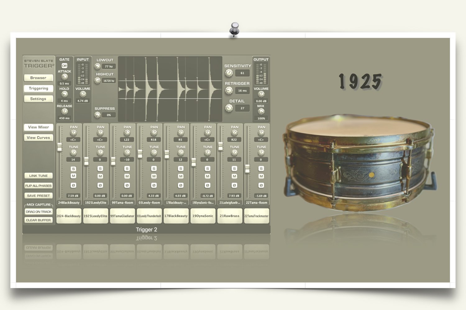 Slate Trigger snare file for Black Elite vintage drum