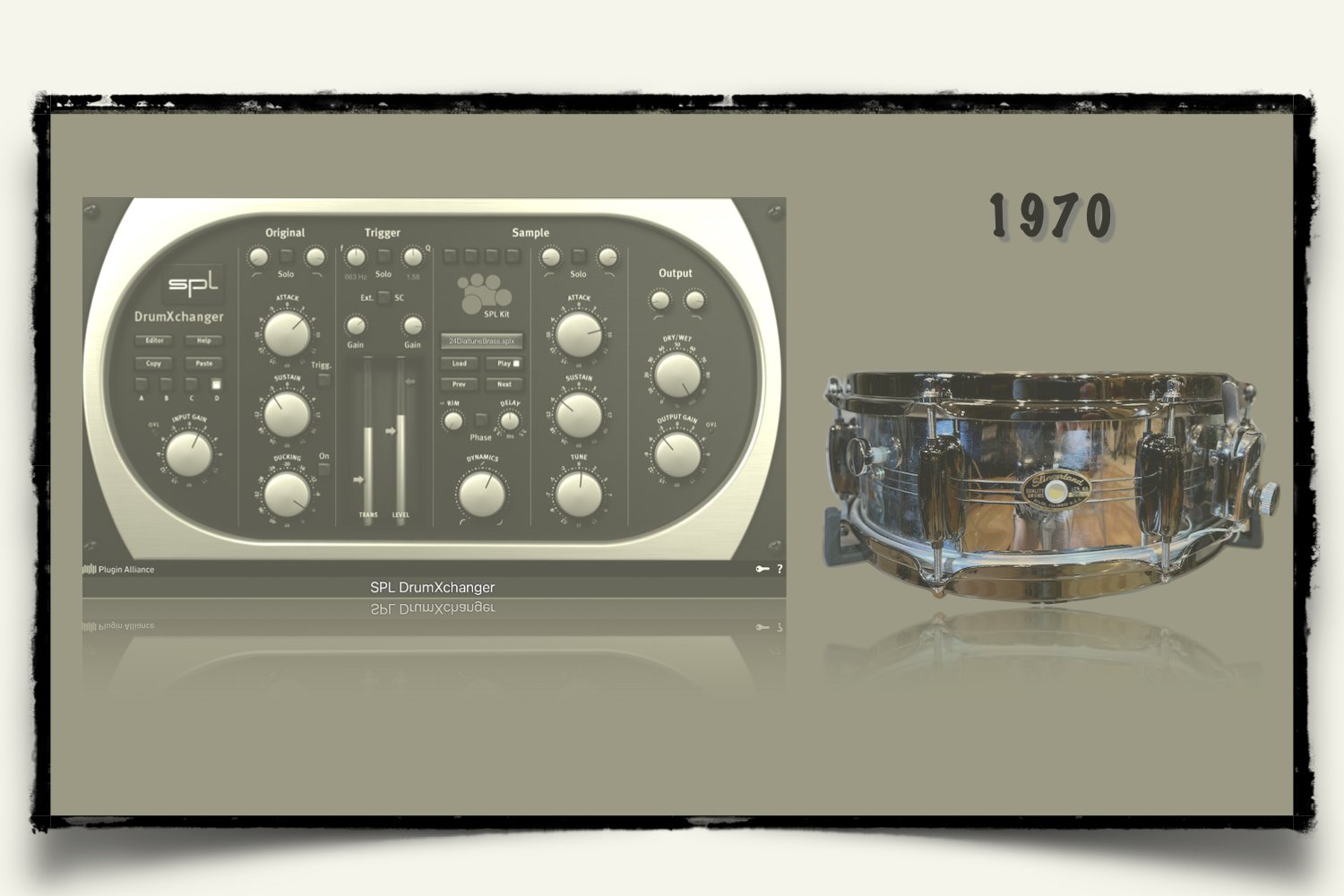 1970 Slingerland Sound King Brass Snare drum sounds for SPL DrumXchanger