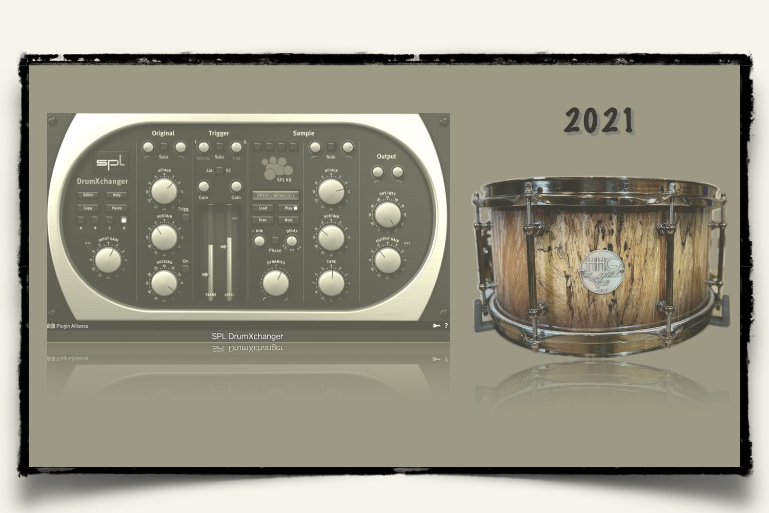 2021 HHG Solid Spalted Sycamore Shell Snare drum Sounds for SPL DrumXchanger