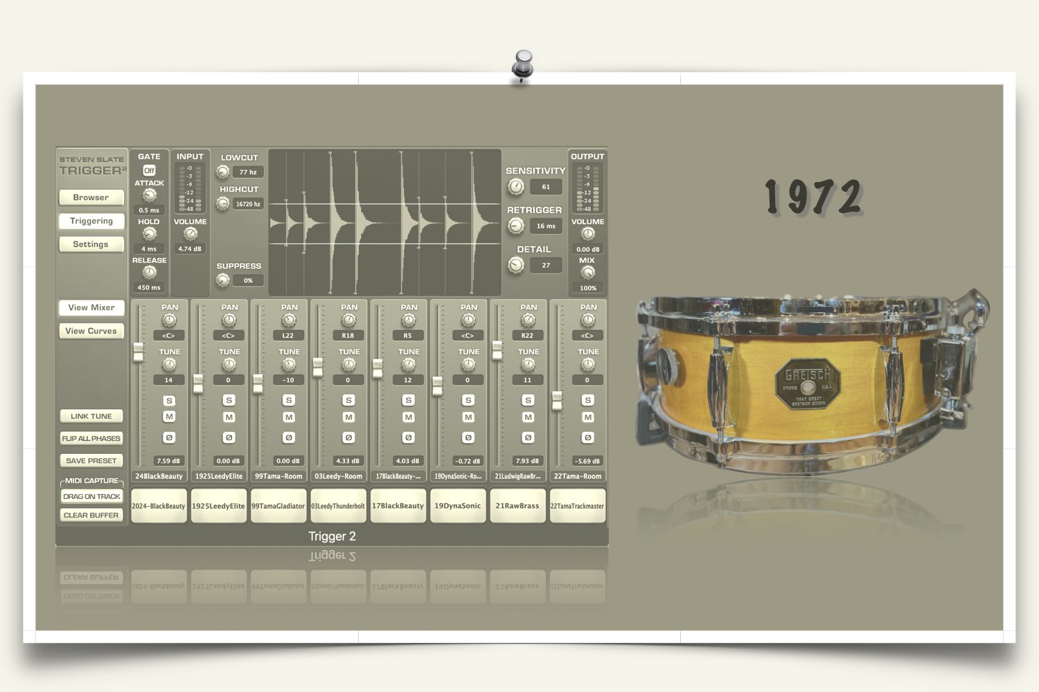 1972 Gretsch Limited Edition Snare Slate Trigger files