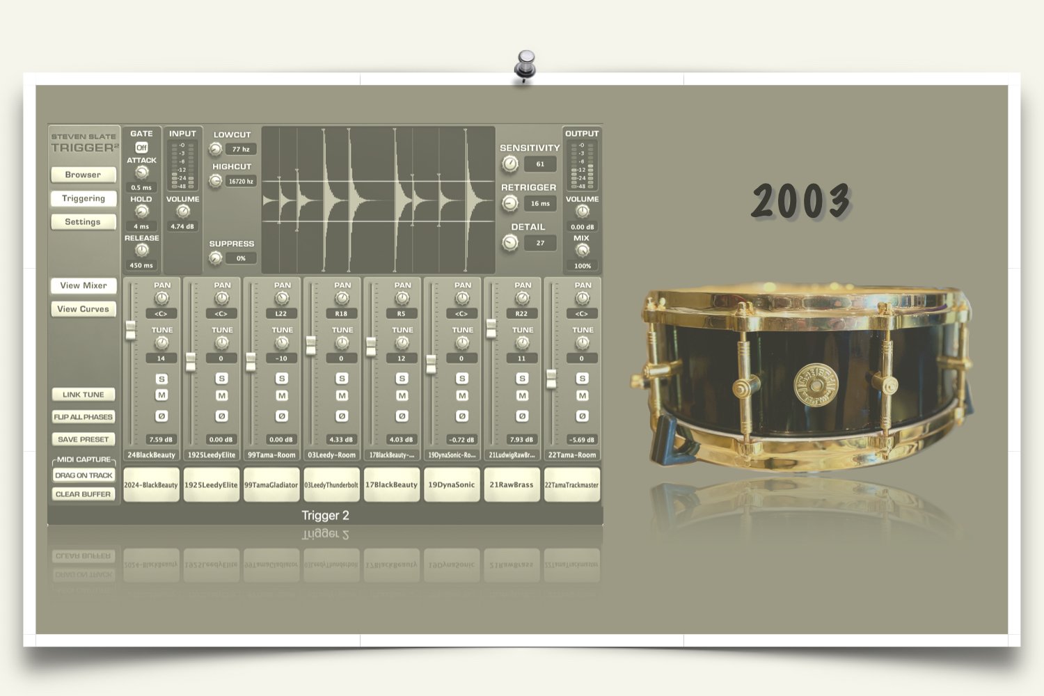 Gretsch Jasper Maple Snare sounds for Slate Trigger