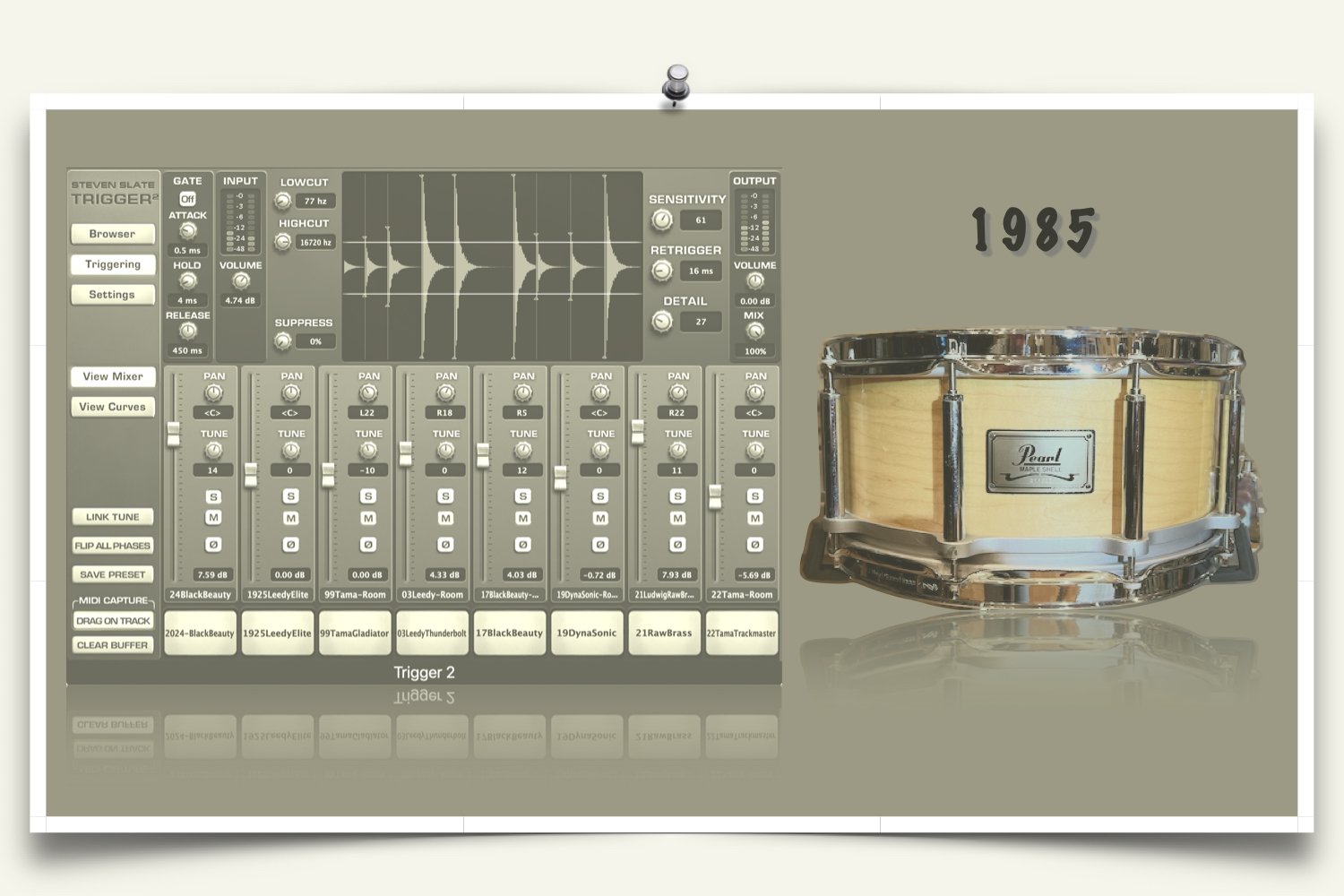 1985 Pearl FFS Maple Snare Samples for Slate Trigger