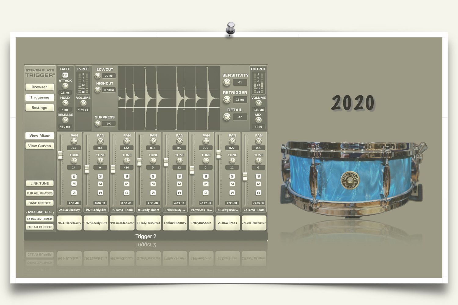 Gretsch USA Custom Snare Samples for Slate Trigger