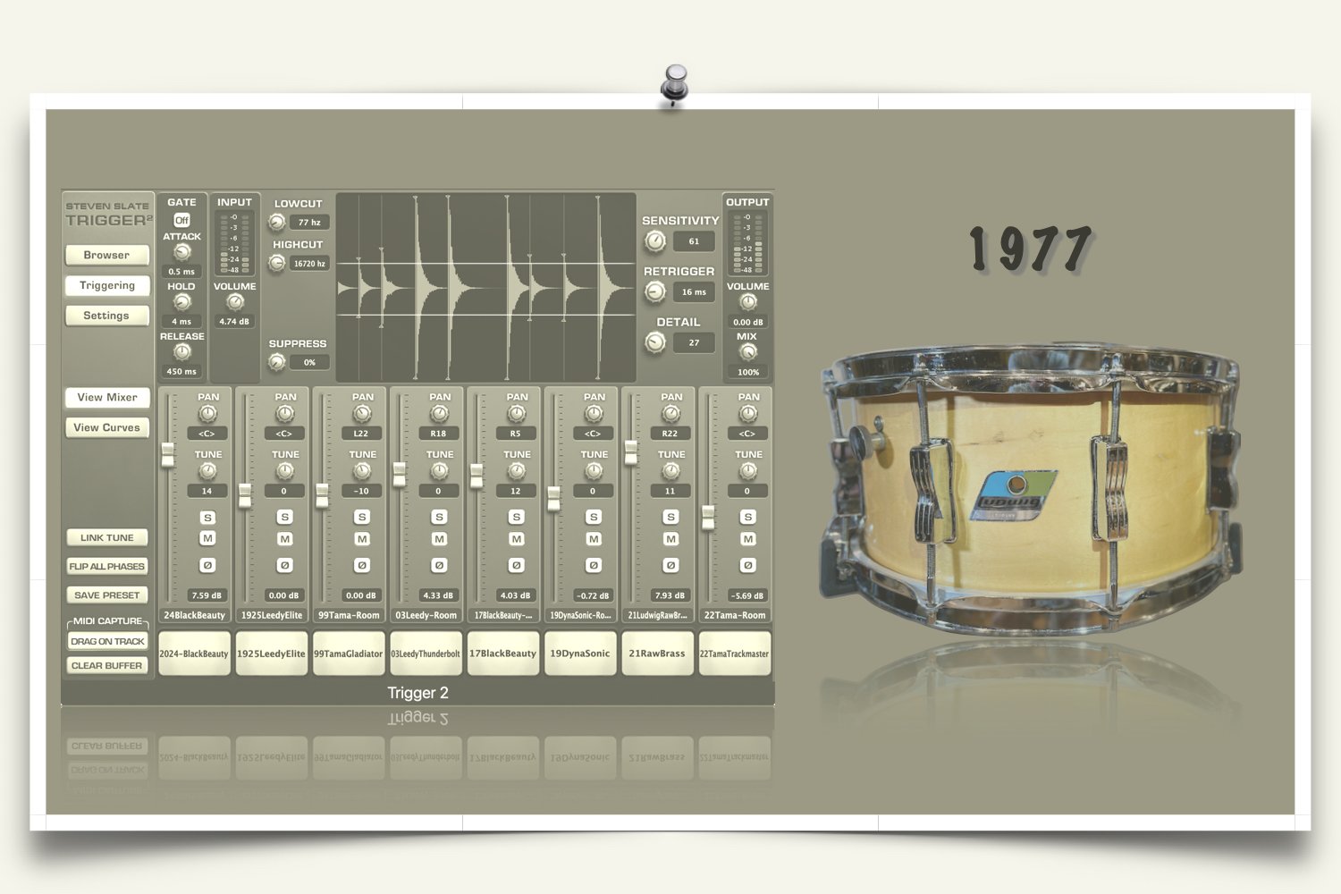 1977 Ludwig Rock-Concert Snare samples for Slate Trigger