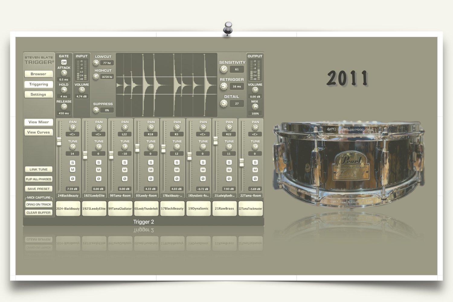 2011 Pearl Chad Smith Snare sounds for Slate Trigger