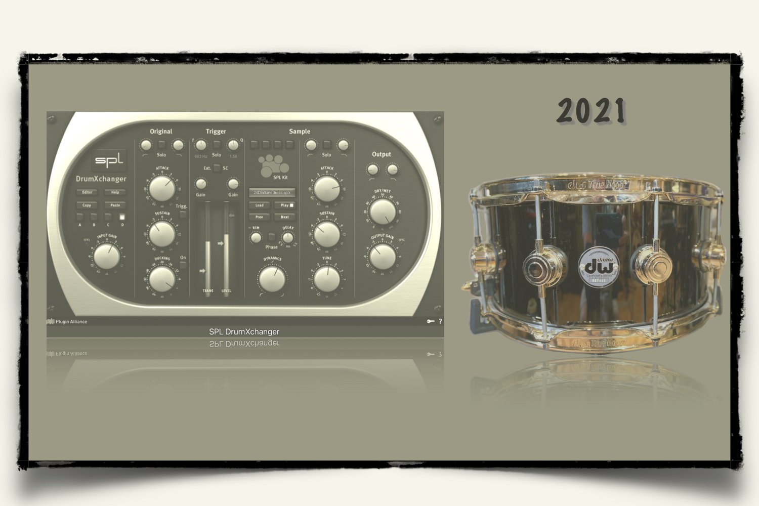 2021 DW Collectors Black Nickel over Brass snare drum samples for SPL DrumXchanger