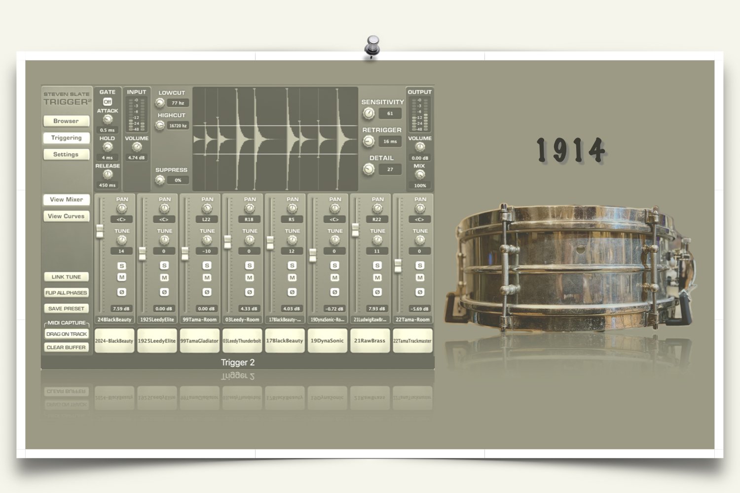 Slate Trigger instrument file for vintage Ludwig Snare