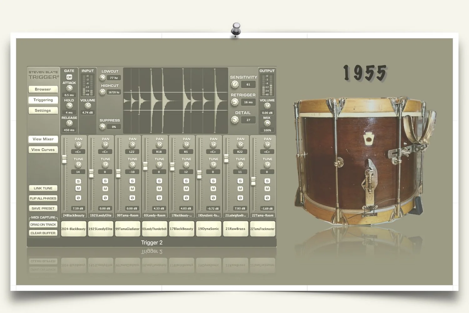 1955 Ludwig WFL Parade Drum snare samples for Slate Trigger