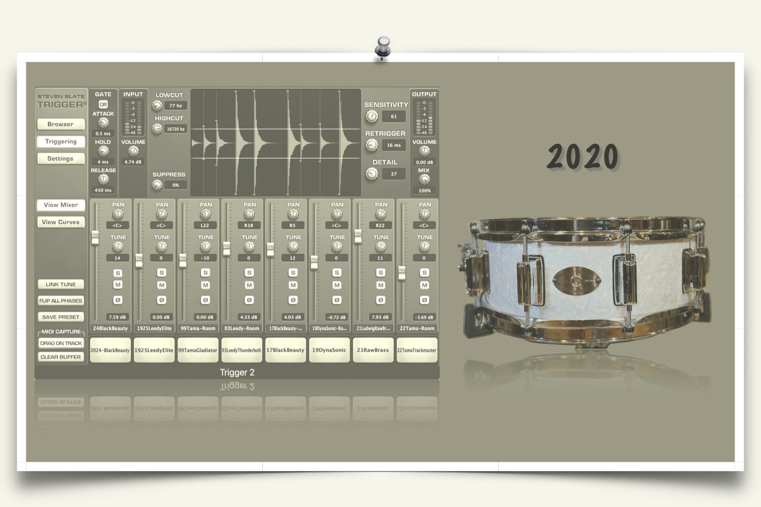 Rogers Dyna-Sonic Snare sounds for Slate Trigger