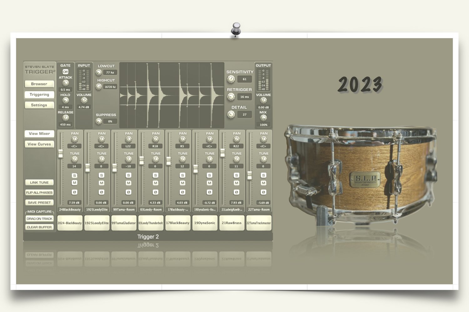 2023 Tama SLP Hickory Limited Edition Snare samples for Slate Trigger