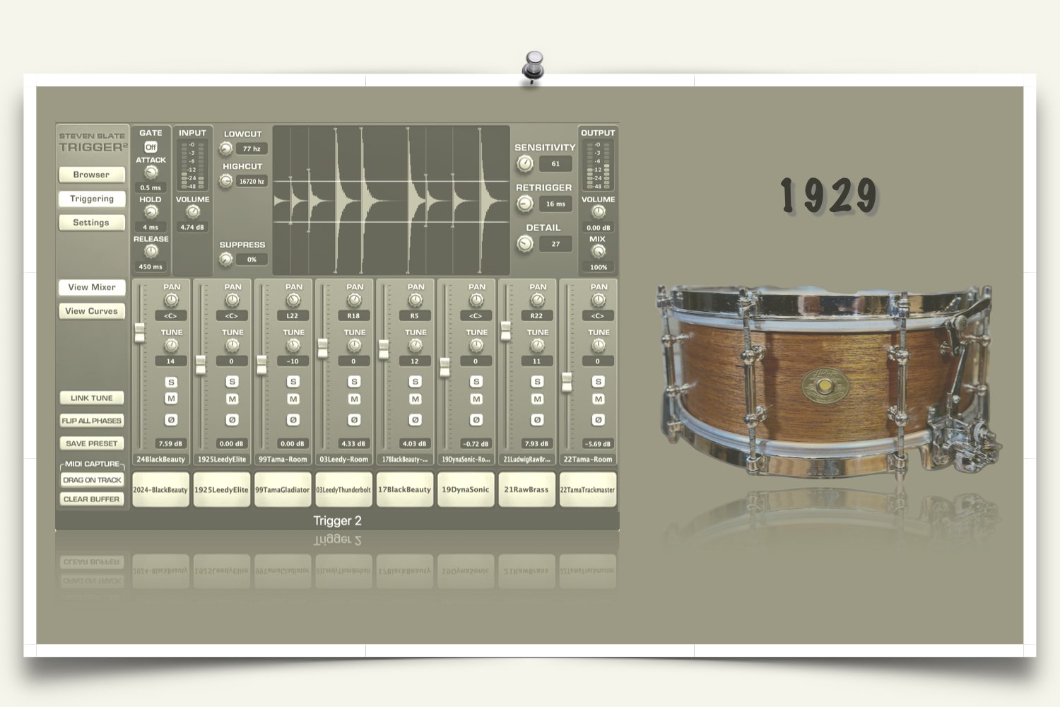 1929 Ludwig Super Snare Slate Trigger