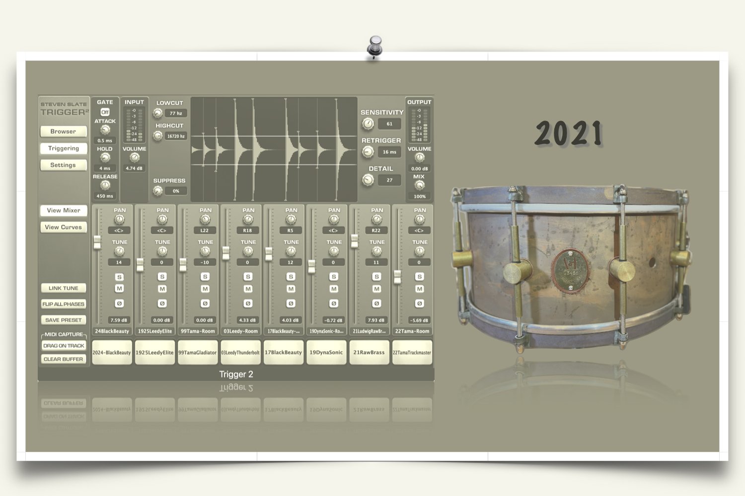 A&F Raw Brass snare sounds for Slate Trigger