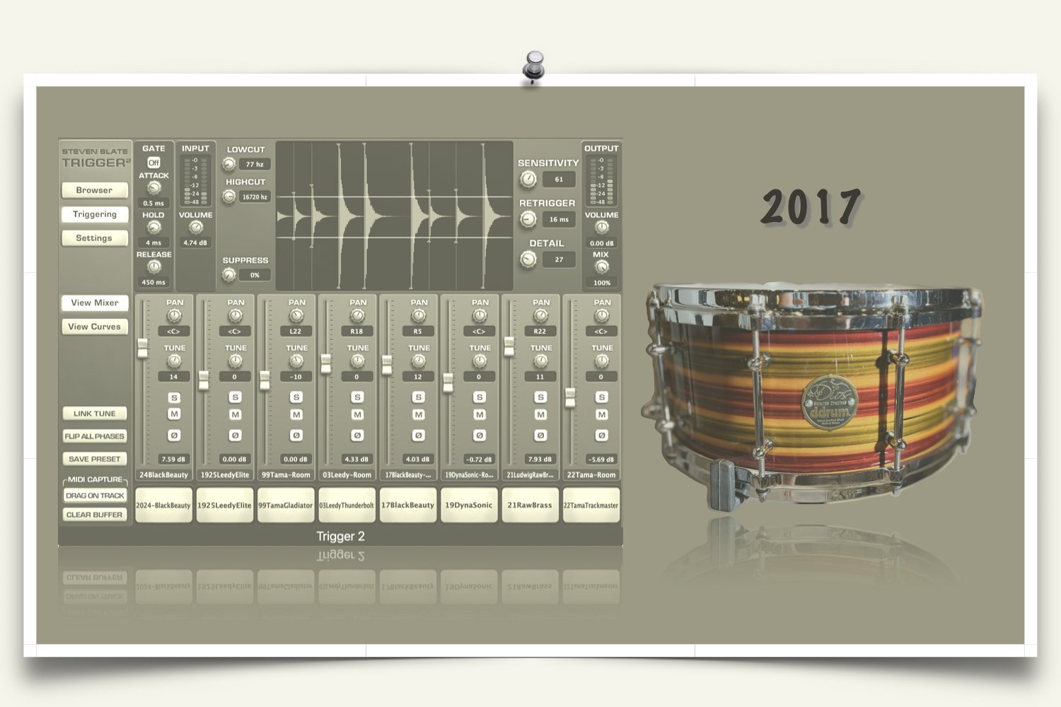 ddrum Dios Maple Snare sounds for Slate Trigger