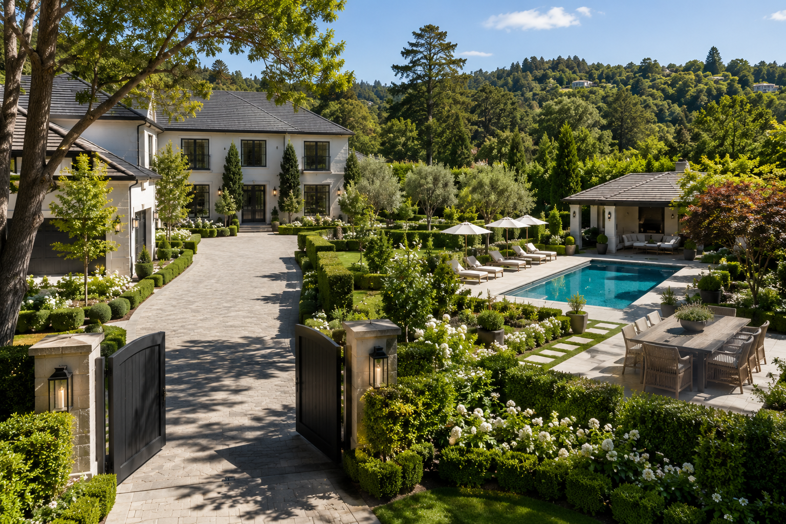 Luxury Estate Garden Panorama