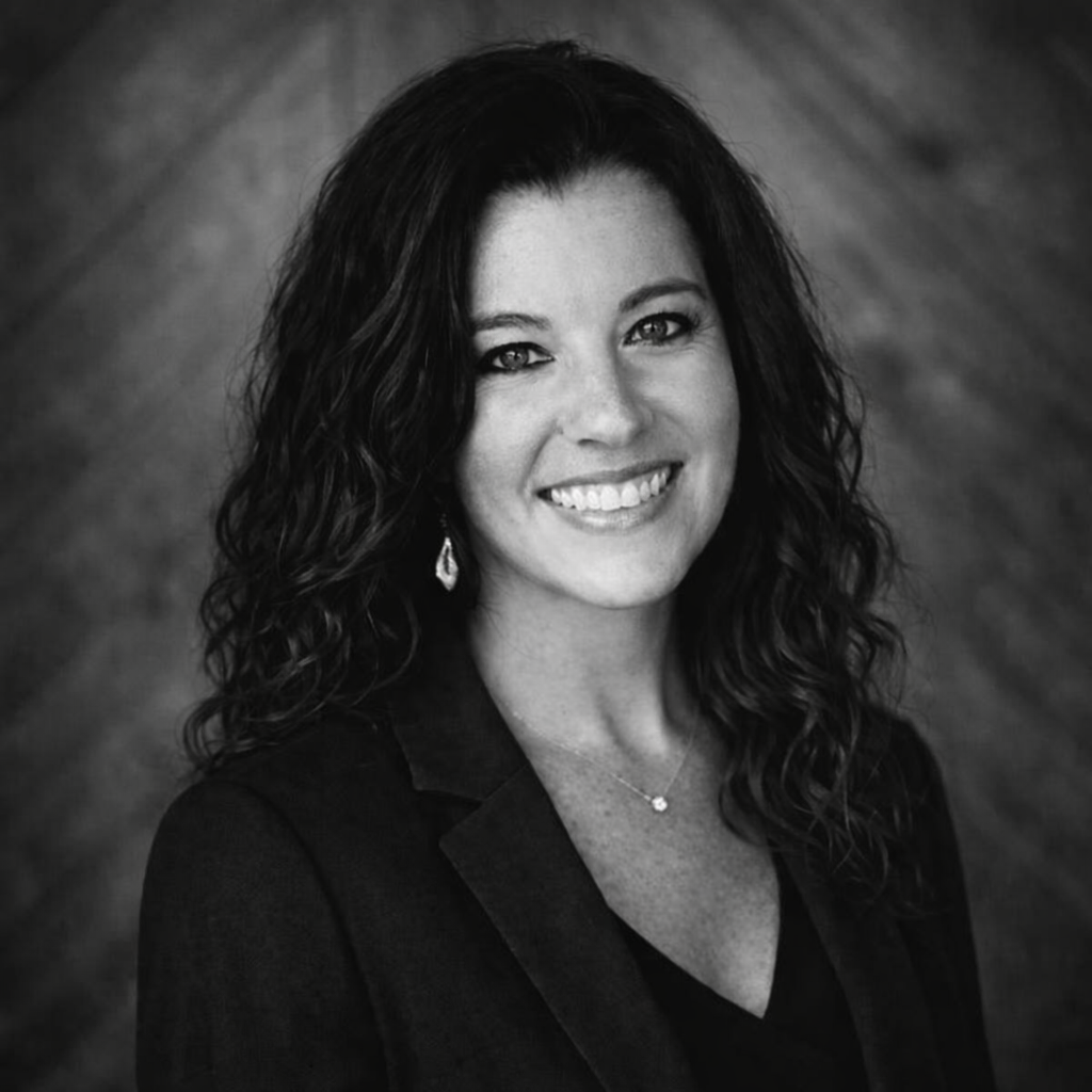 Smiling woman with dark hair