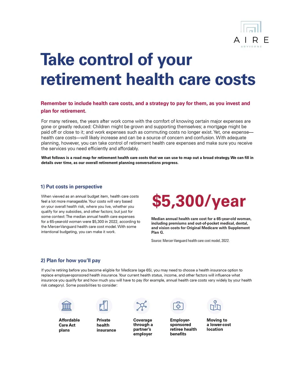 Take control of your retirement health care costs