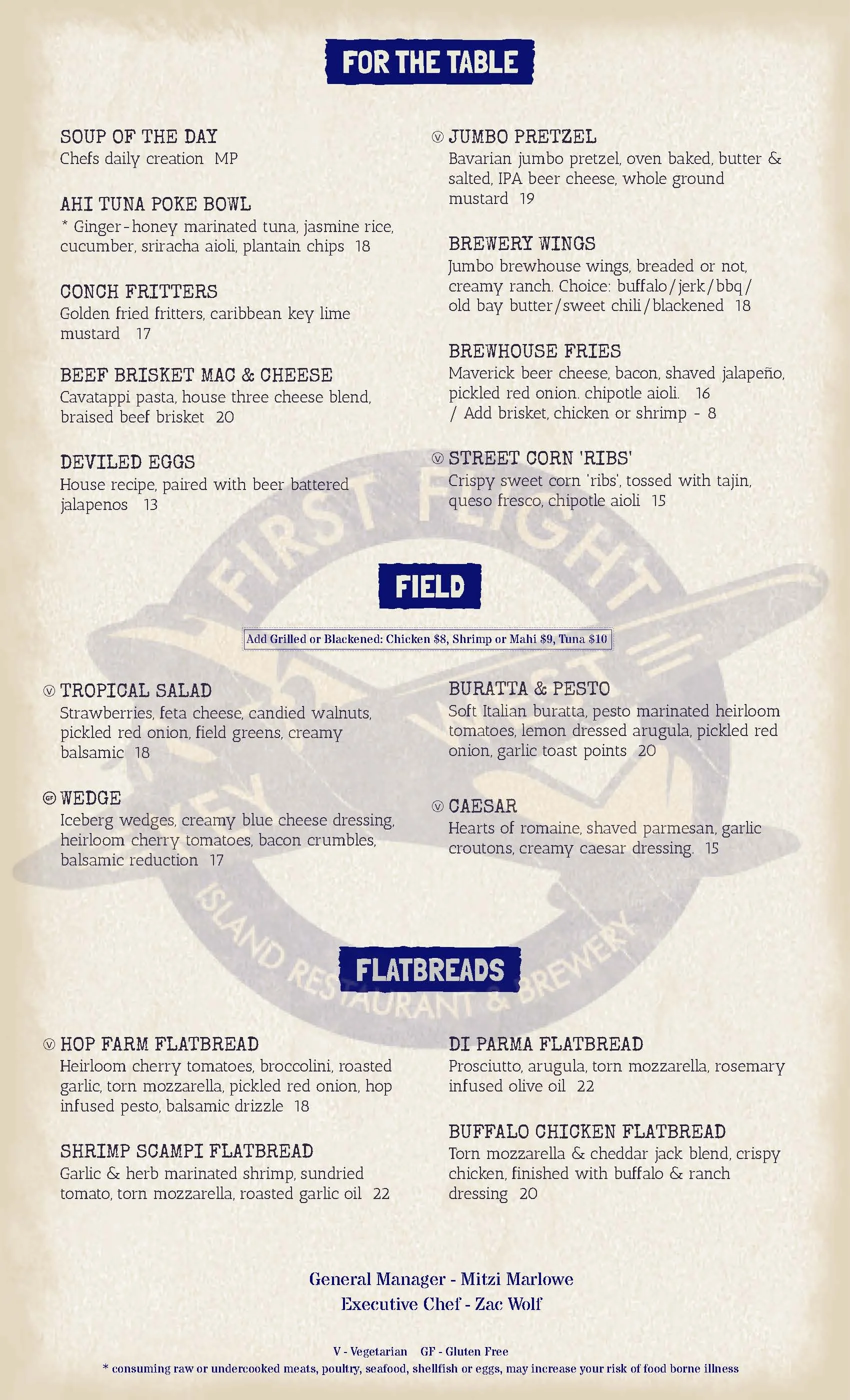 From The Kitchen — First Flight Island Restaurant & Brewery