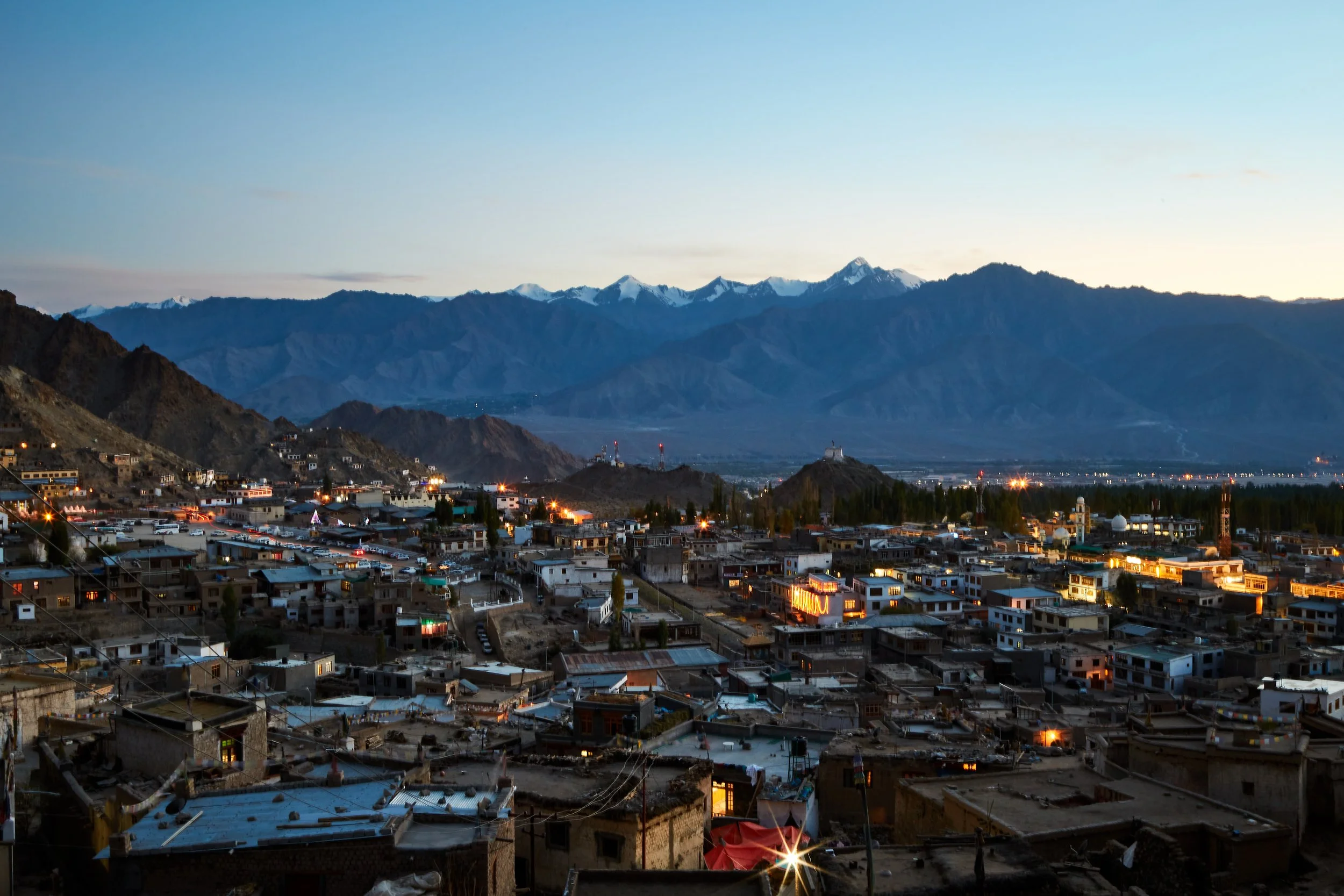 Leh, the central town of the Ladakh region, acts as a transport hub and administrative capital. It is also the only place in the area connected with the rest of the world through commercial airlines.