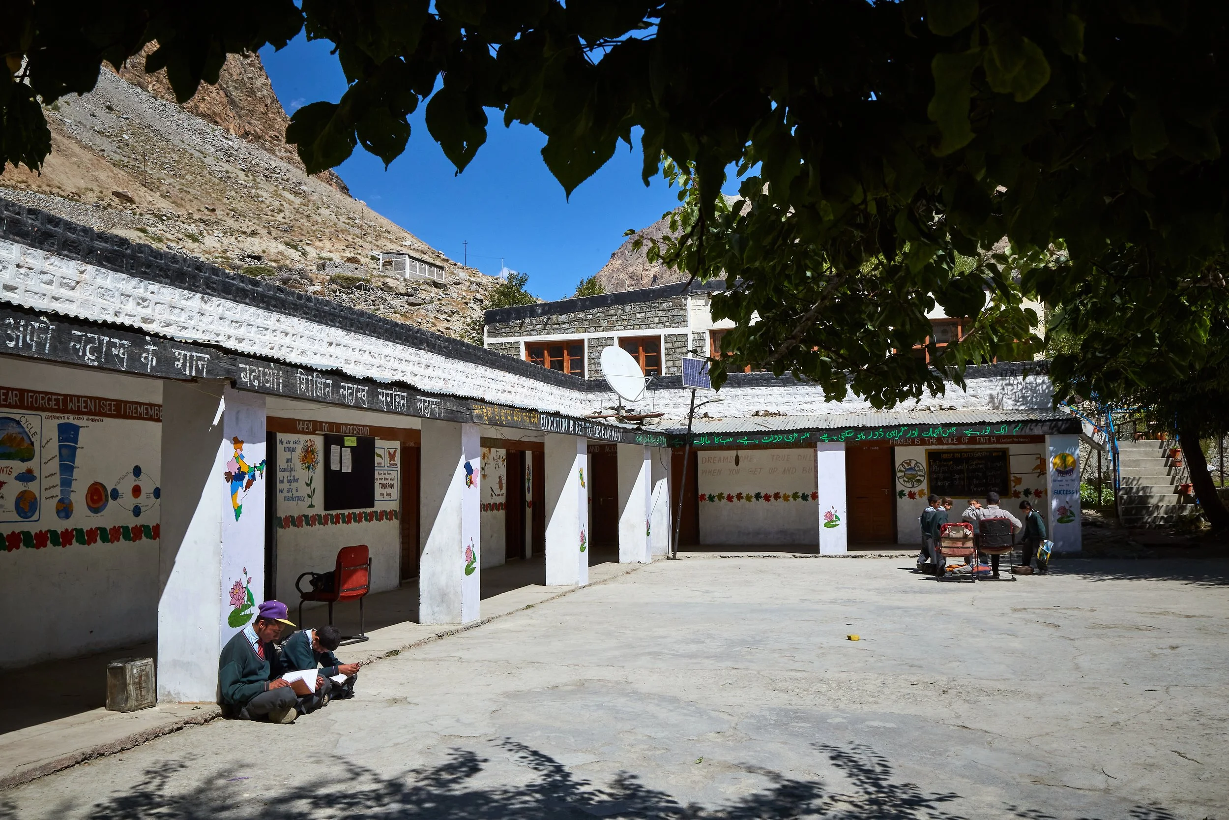 Students are deeply engaged in lessons in a remote Aryan village in Ladakh. Education and better jobs are now priorities of the younger generation, moving away from the traditional animal husbandry and farming.