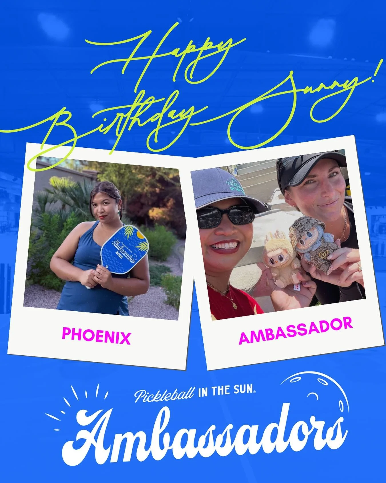 Happy Birthday to our Phoenix Pickleball in the Sun Ambassador, @alwayssunnyinarizona! 🌵Your passion for the sport is contagious, and we love how you bring the community together through your pickleball glow nights. A true fan of all things pro pick