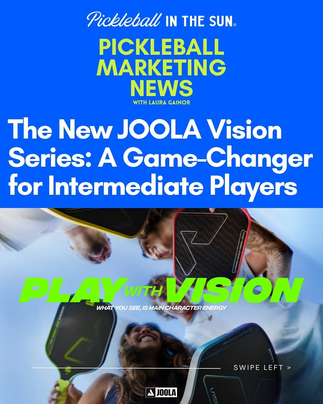 🚨 New Launch Alert!

The @joolapickleball Vision Series is here &mdash; bringing high-performance paddles, standout design, and smart price points to players who define &ldquo;fun&rdquo; in their own way. 

We can&rsquo;t wait for our @pickleballint