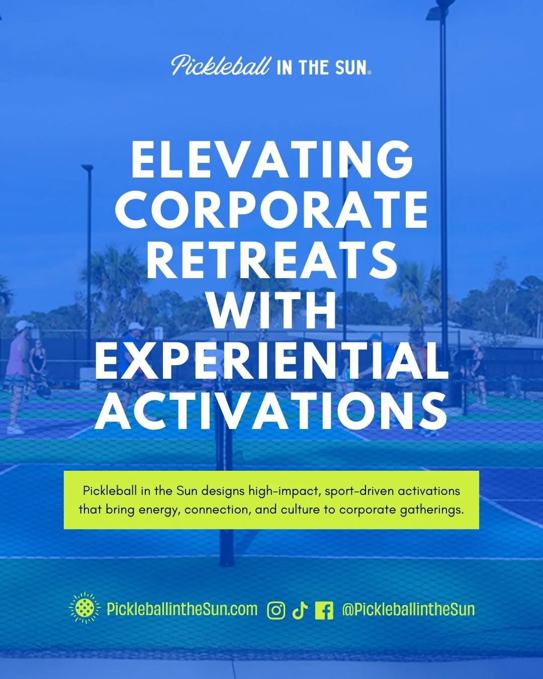 Corporate retreats are evolving. ☀️

Companies aren&rsquo;t just gathering teams anymore &mdash; they&rsquo;re investing in culture, connection, and experiences that actually create momentum.

At @pickleballinthesun, we design experiential play activ