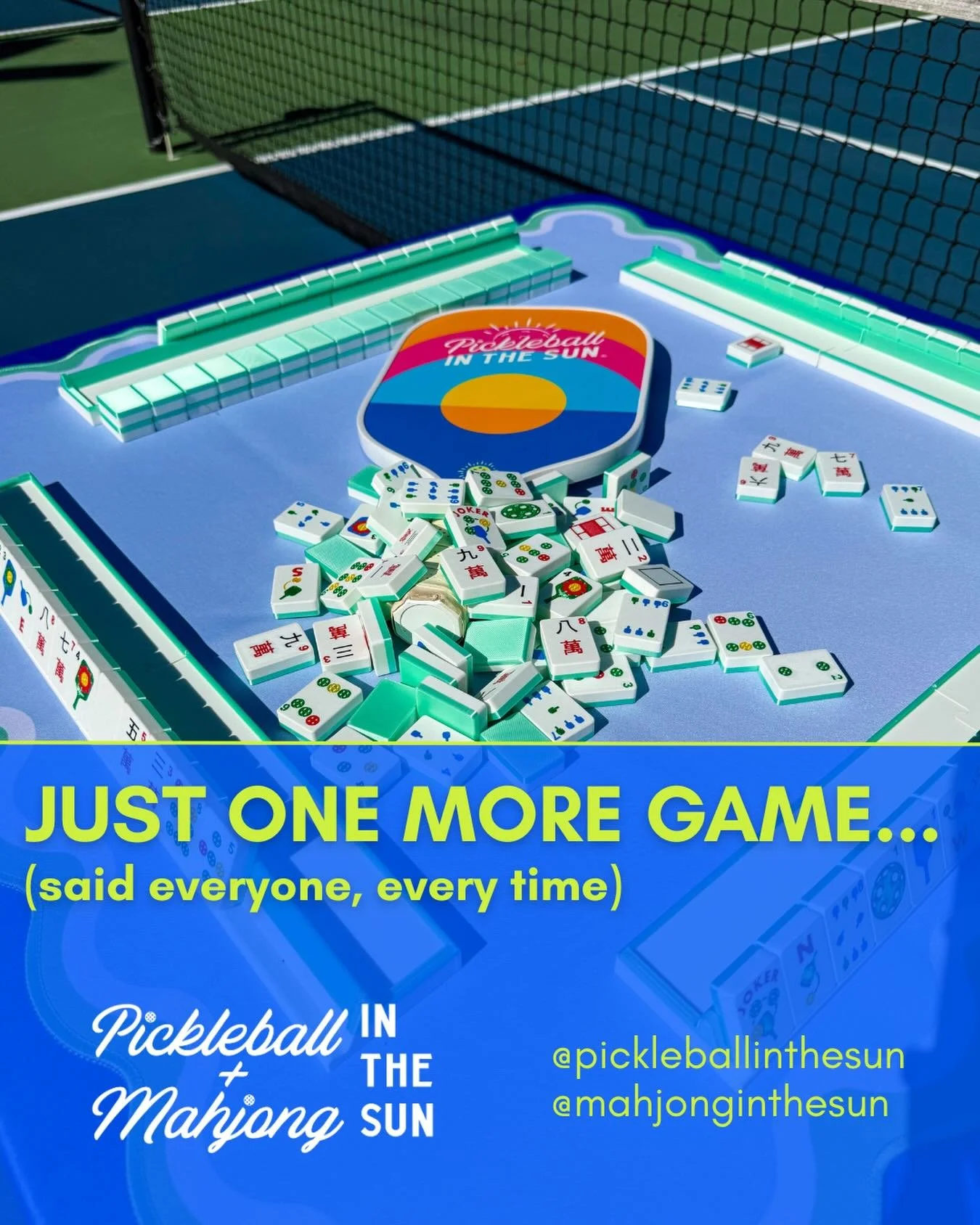Just one more game&hellip;
Pickleball 🤝 Mahjong
(Turns into 5) 

#pickleballinthesun #mahjonginthesun

#mahjong #pickleball