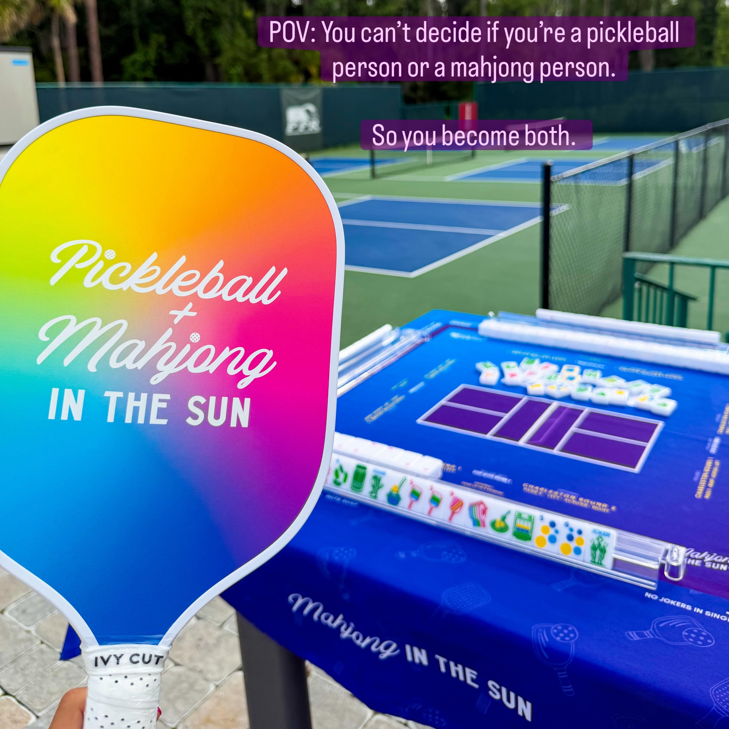 POV: You can&rsquo;t decide if you&rsquo;re a pickleball person or a mahjong person.

So you become both. 

📍 @saddlebrookresort 
#pickleball #mahjong #resort #travel