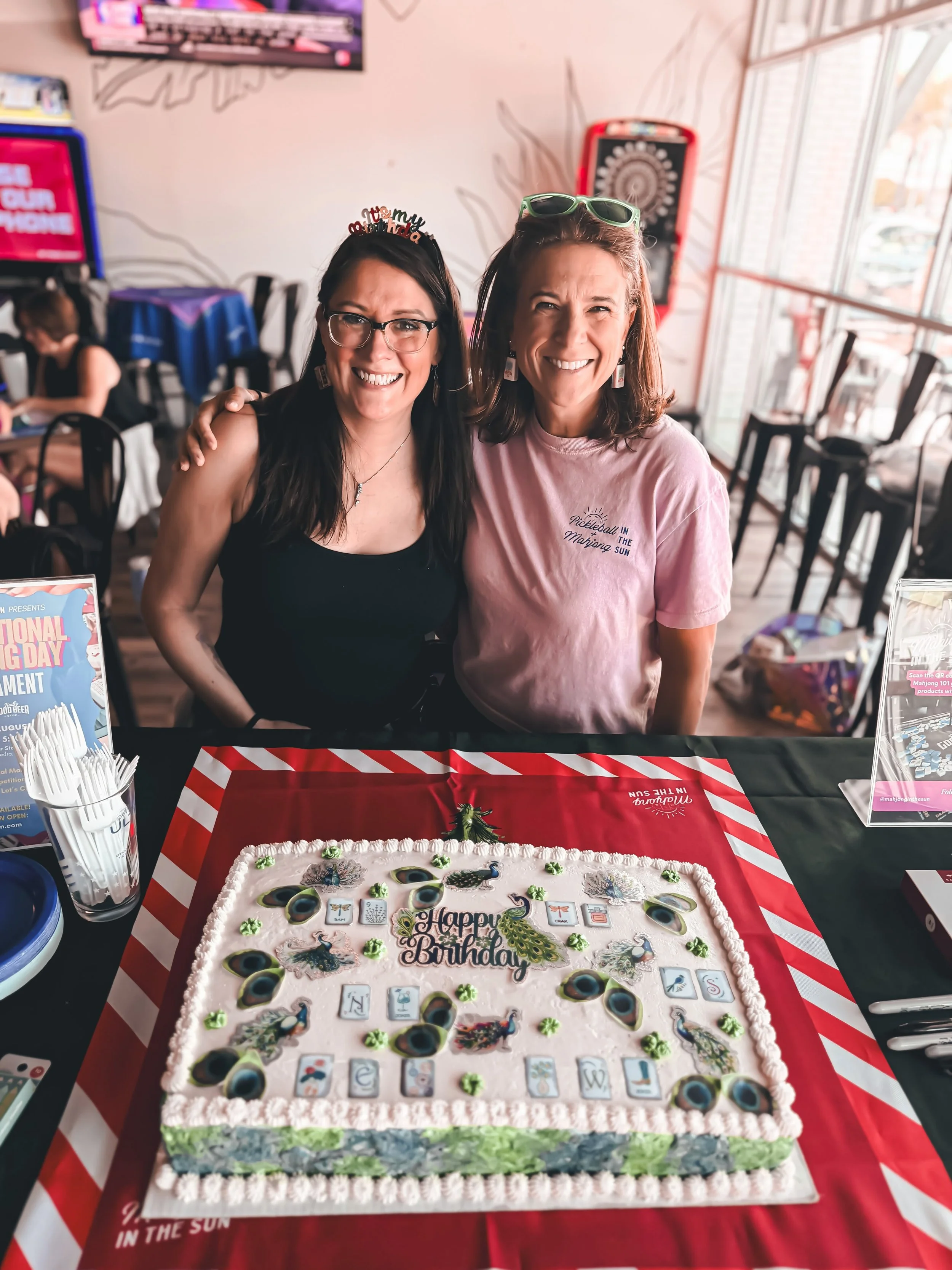 Friday Mahj Club and celebrating our @reallygoodbeerstopnocatee Mahj Lounge Manager Arielle&rsquo;s birthday! We absolutely love our Fridays. Join us every Friday 12-3pm. #mahjong #nocatee #mahjonginthesun #bambirdscramble