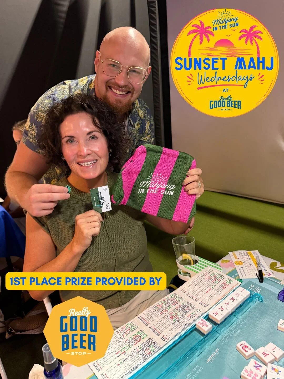 September Sunset Mahj is officially underway! 

We kicked off the first Wednesday of September with another fun night of Sunset Mahj at @reallygoodbeerstopnocatee, and a fresh monthly leaderboard as we begin the race to crown our September Sunset Mah
