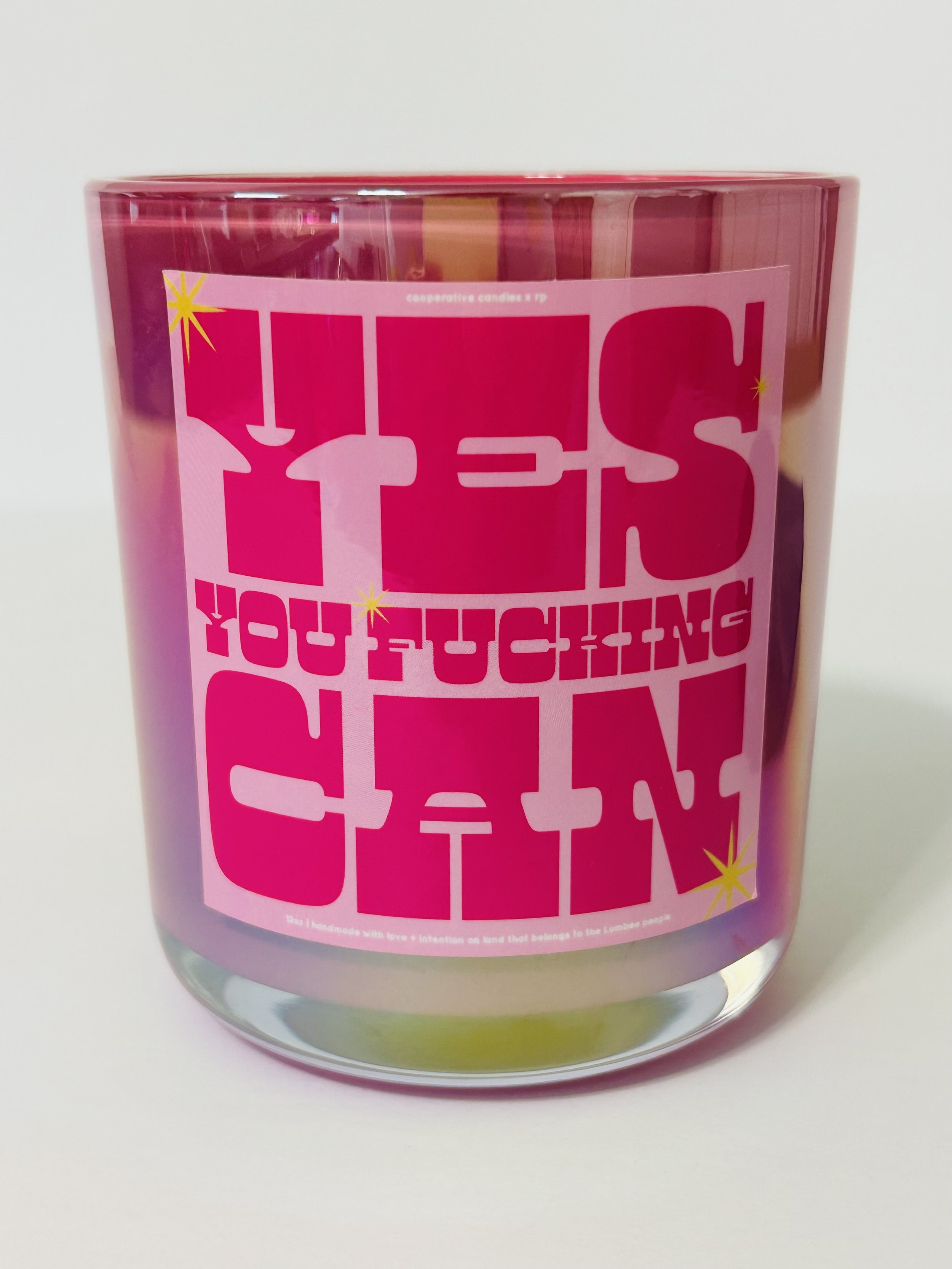 Yes You Can - 12oz Vessel in Iridescent Flamingo