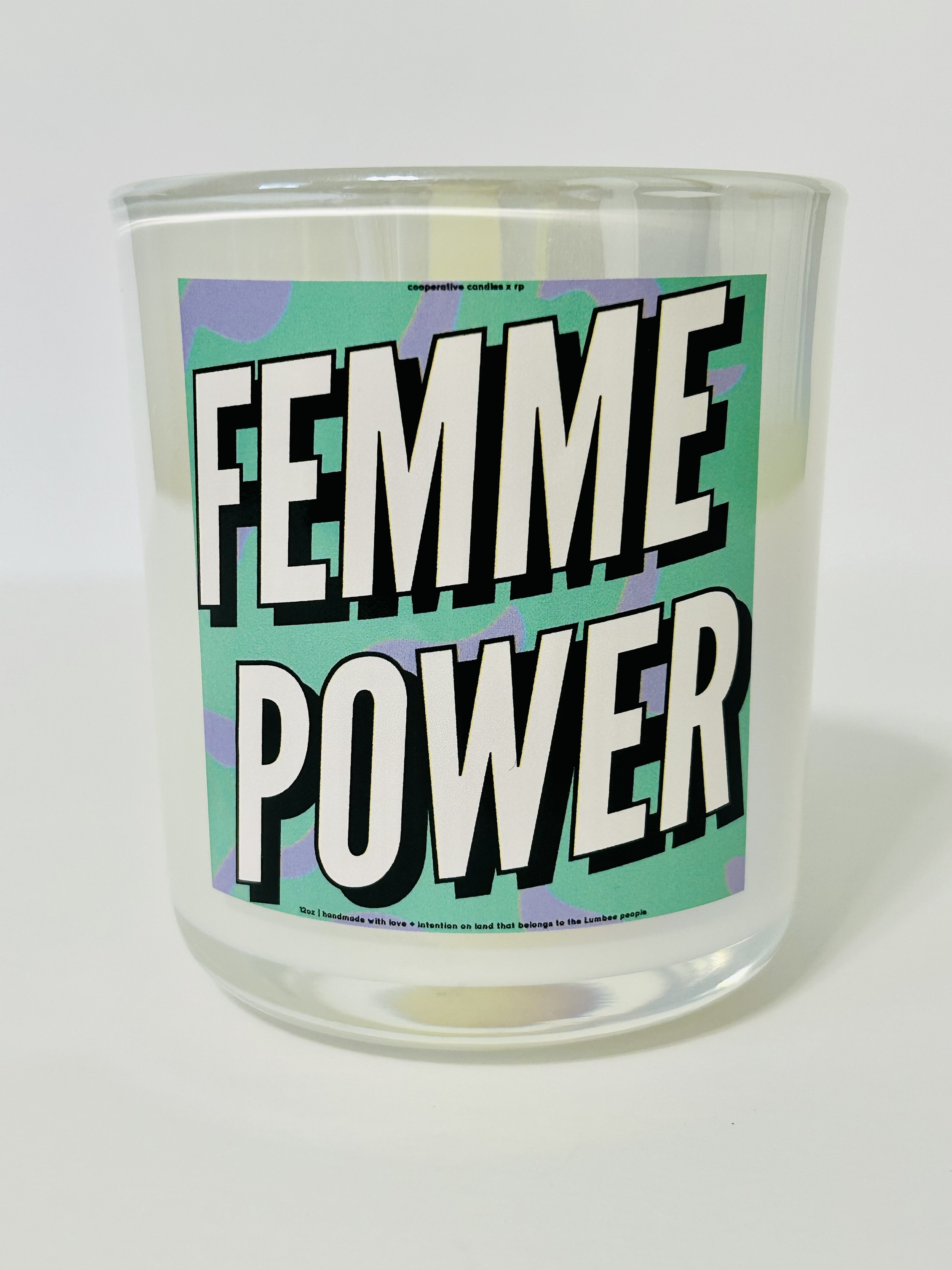 Femme Power - 12oz Vessel in Iridescent White
