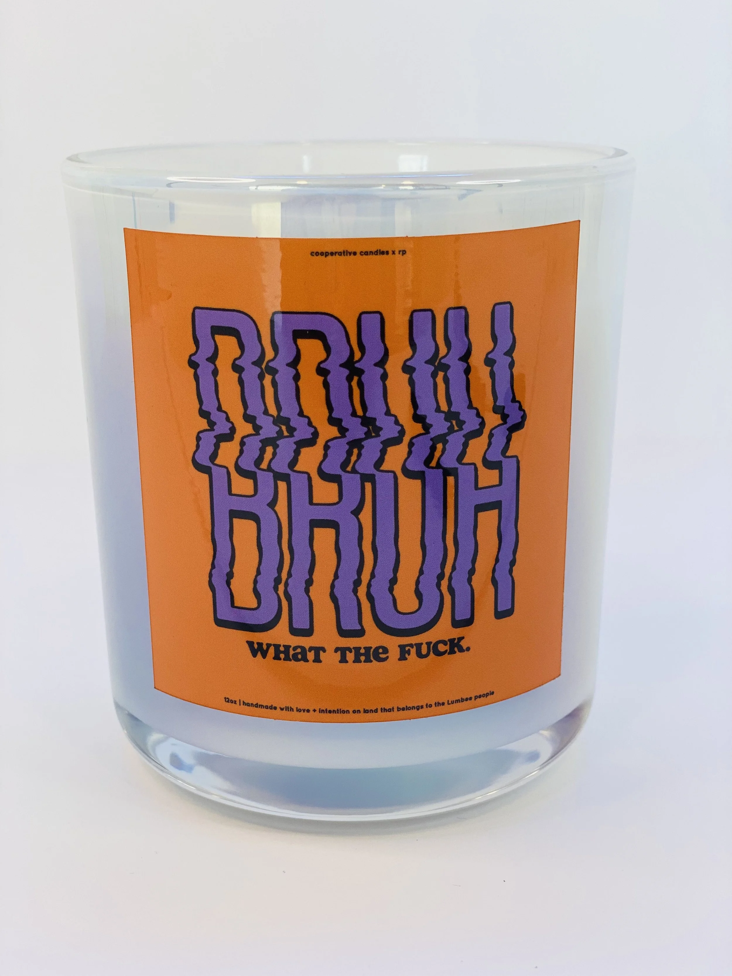 BRUH WTF - 12oz Vessel in Iridescent White