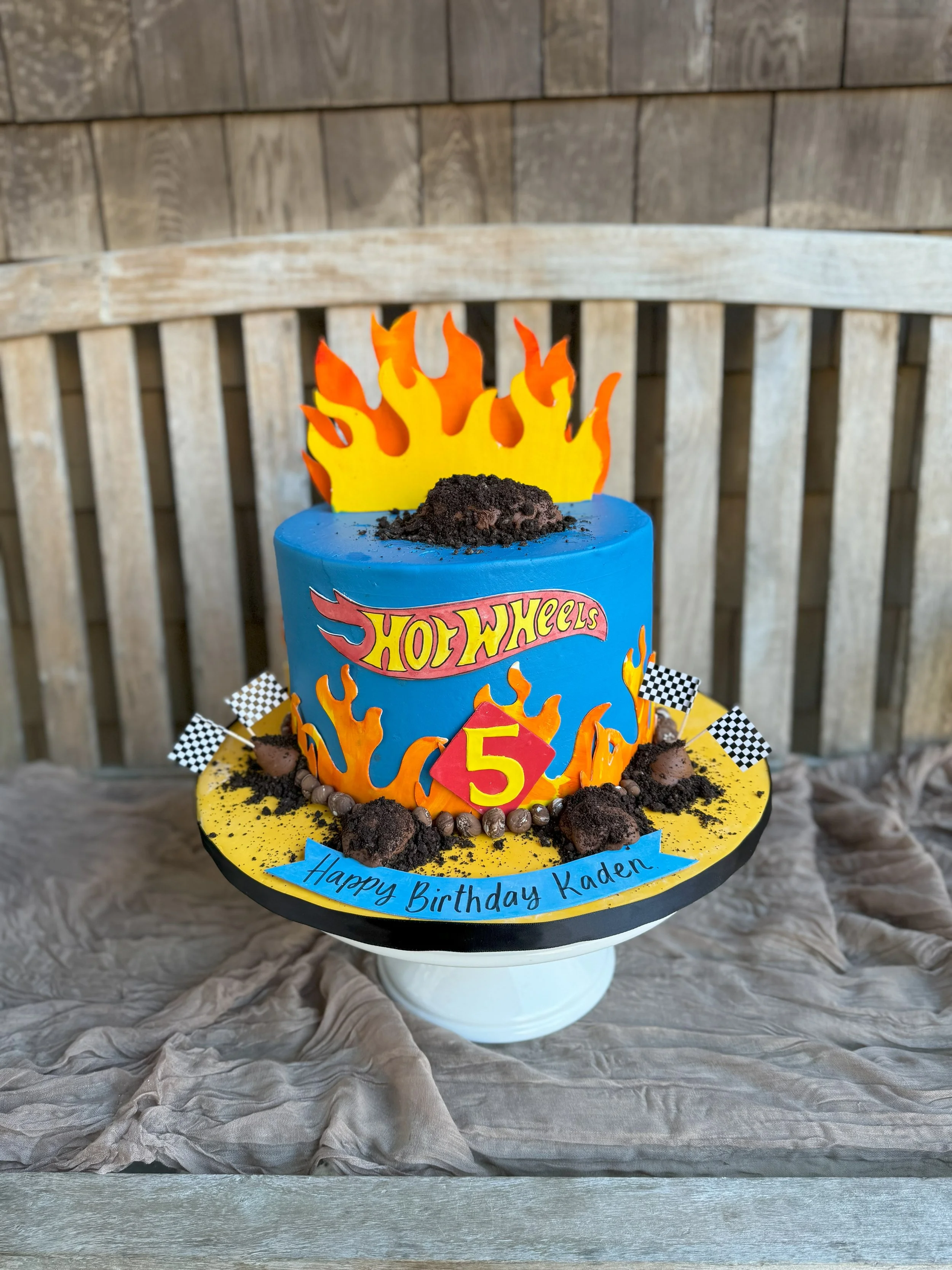 hot wheels matchbox cake with flames for a 5th birthday party.jpg