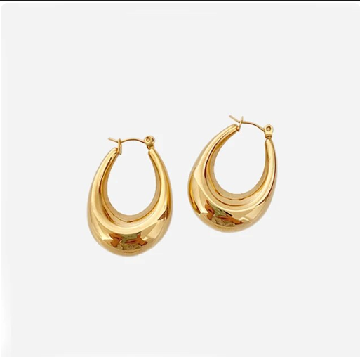 Vintage 18k gold plated  hoop earrings