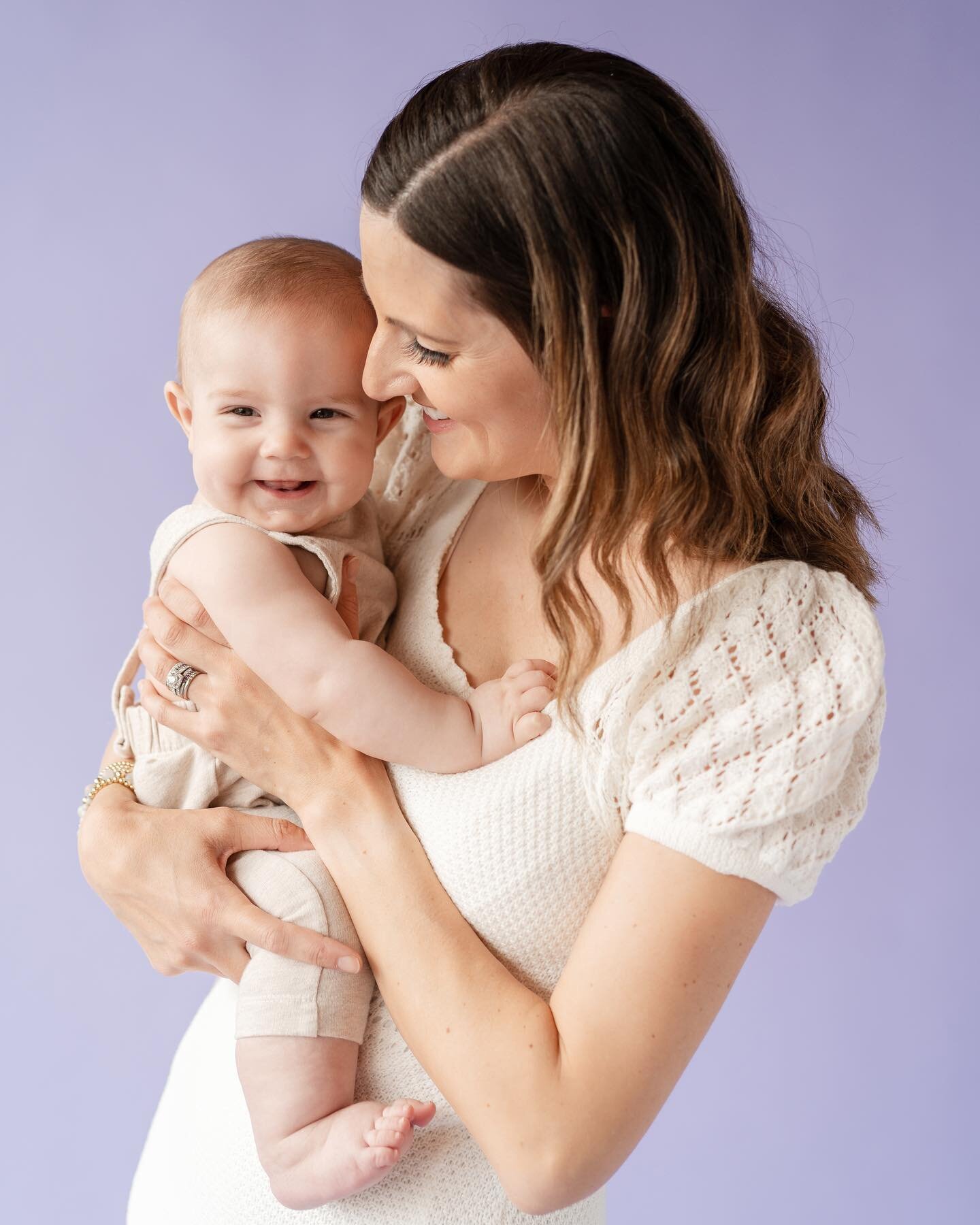 Oh, the baby smiles! This purple is SO fun to shoot on. If you have an upcoming session with me, keep this color in mind when planning wardrobe. Soft whites and creams are beautiful, or you could do complementary yellow for a whole different feel.

#