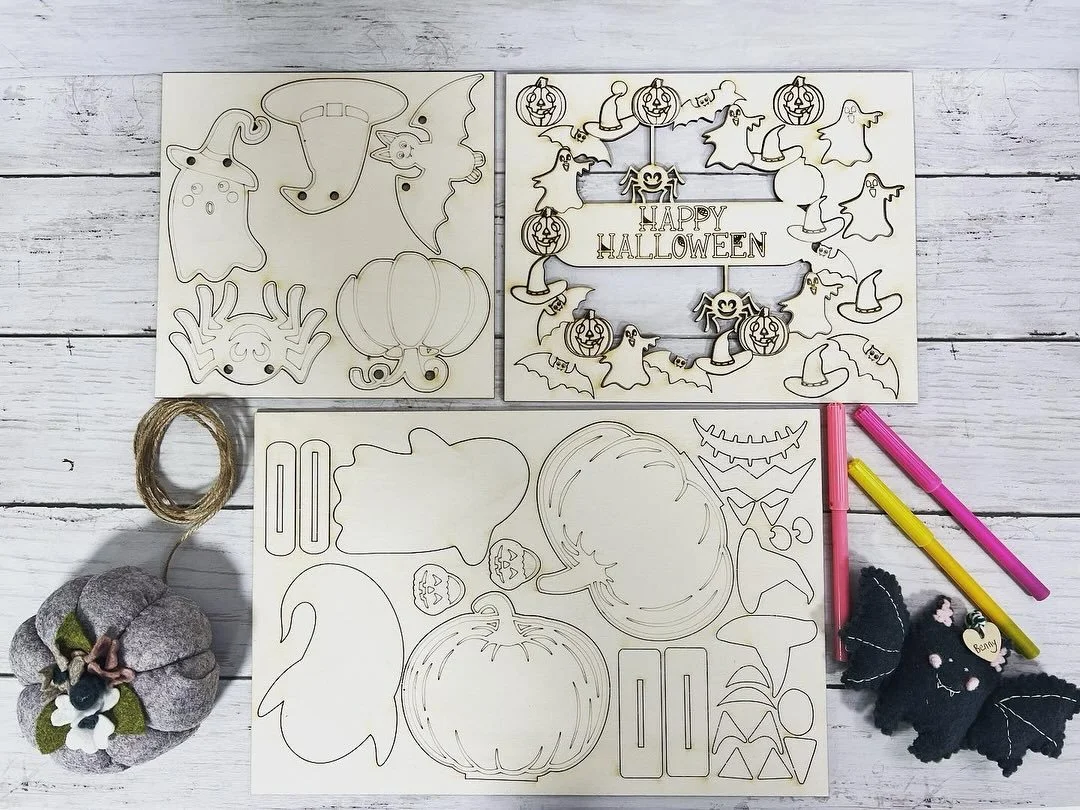 🍂🎃 Autumn Magic for Little Creators! 🎃🍂
Our wooden craft kits are the perfect way to spark creativity this season.
Kids can paint, decorate, and personalise their own autumn and Halloween shapes – from pumpkins to spooky bats and detailed