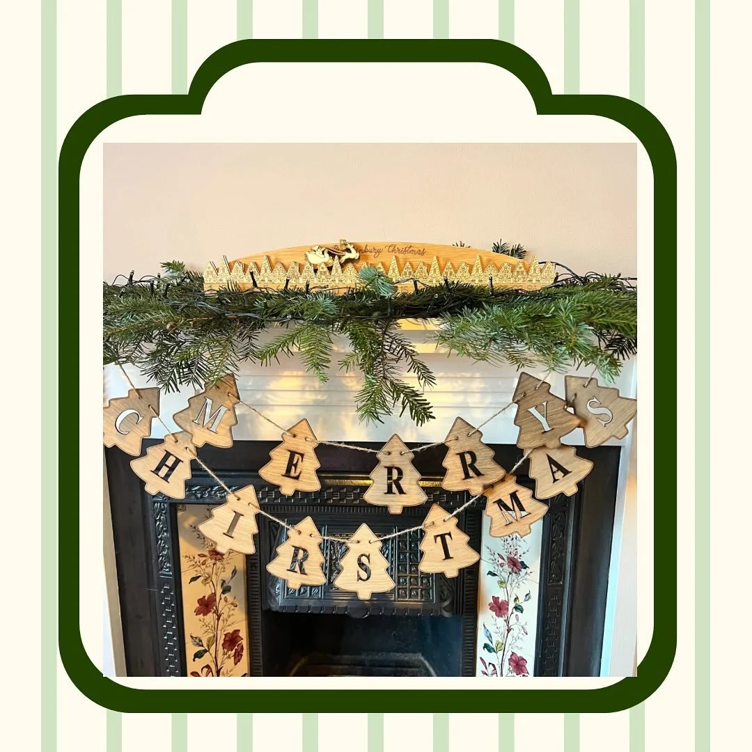 Oops forgot this one! Bunting in oak veneer wood
4 available- &pound;8.50 each comes with twine